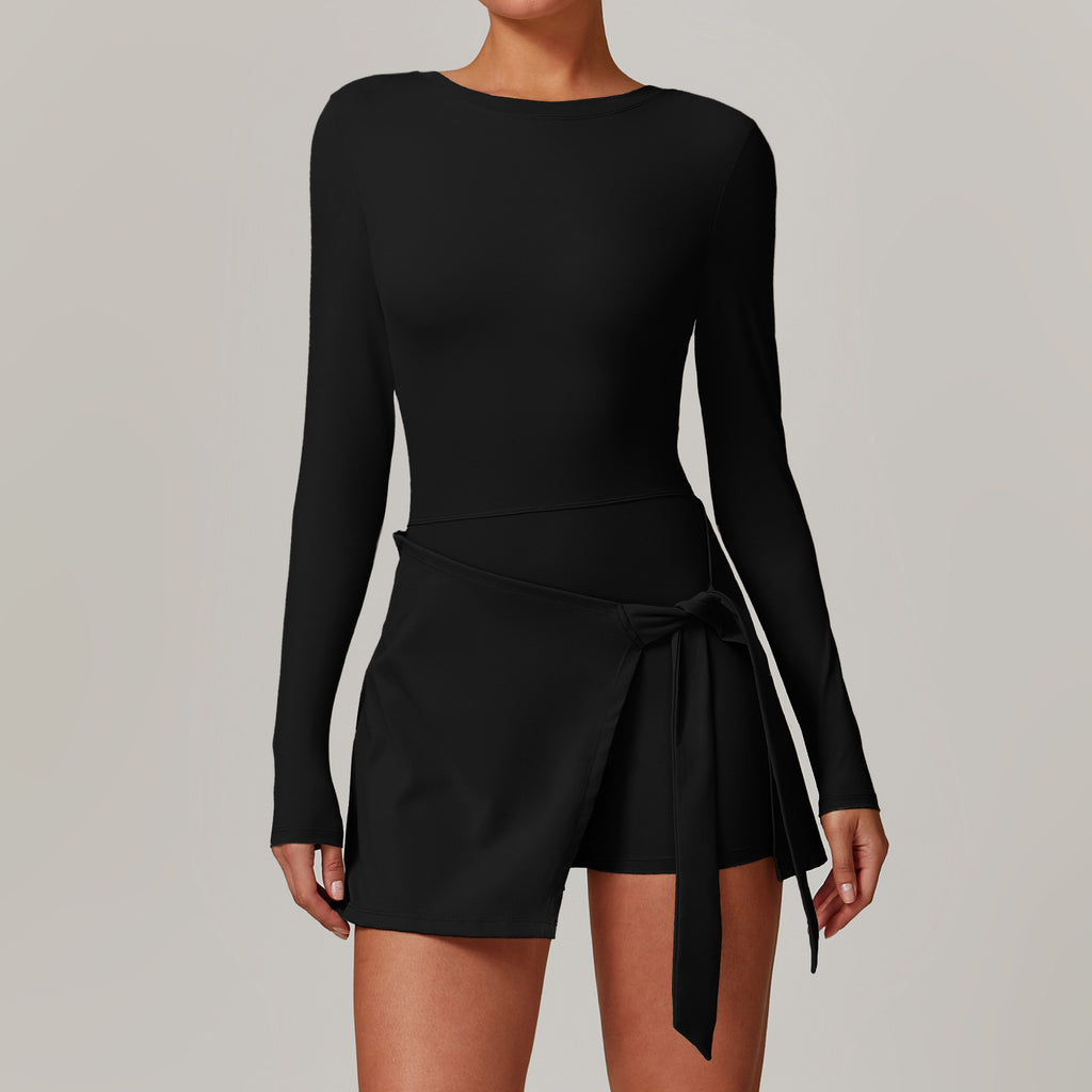 Zechuang Fake Two-piece Anti-exposure Tight Sports Dress