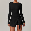 Zechuang Fake Two-piece Anti-exposure Tight Sports Dress