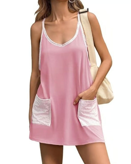 Women's Printed Sling Top One-piece Shorts Jumpsuit Casual Suit