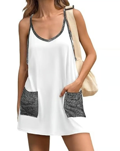Women's Printed Sling Top One-piece Shorts Jumpsuit Casual Suit