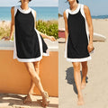 Color-block Crew Neck Sleeveless Top With Shorts